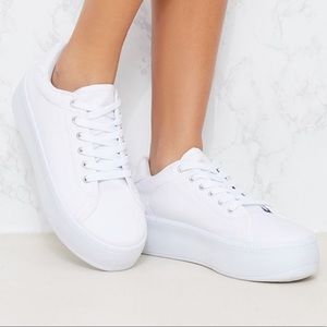 White platform sneakers